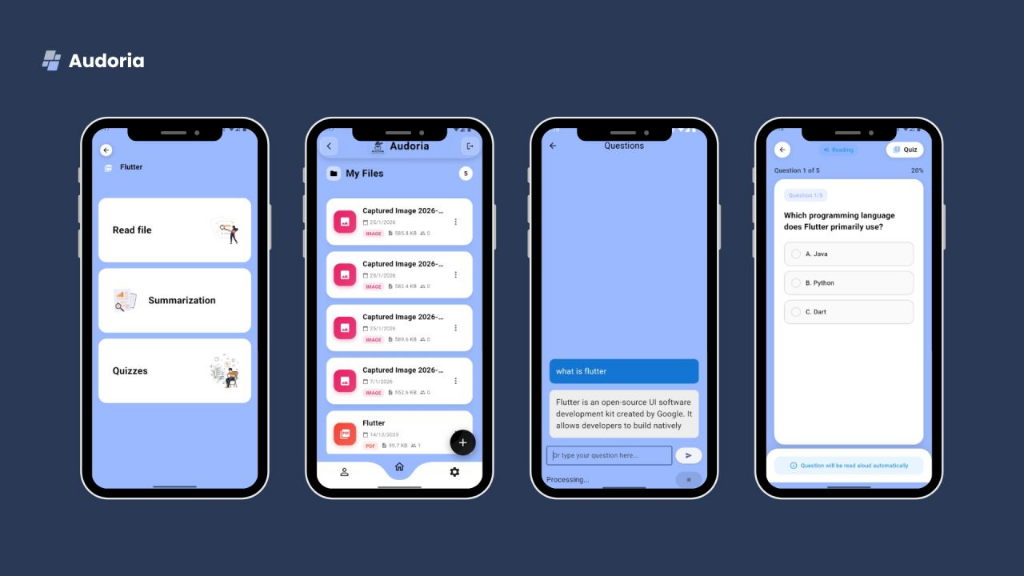 Audoria Mobile App Screenshot